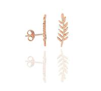 Spero London Wheat Earrings Ear Of Wheat Sterling Silver Stud Earrings - Rose Gold - Rose Gold