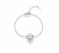 Spero London White Opal Clover Sterling Silver Bracelet - Silver - Silver