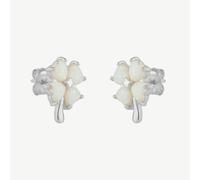 Spero London White Opal Four Leaves Clover Sterling Silver Stud Earring - Silver - Silver