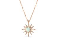 Spero London White Opal Sun Sterling Silver Necklace - Rose Gold - Rose Gold