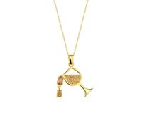 Spero London White Wine Glass Sterling Silver Necklace - Gold - Gold