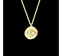 Spero London Women's Eye Coin Sterling Silver Evil Eye Necklace in Gold Spero London Gold One Size