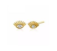 Spero London Women's Eye Stud Earring Sterling Silver in Gold Spero London Gold One Size