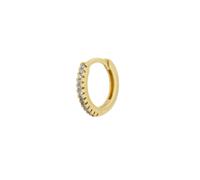 Spero London Women's Fine Classic Pave Hoop Single Earring 14ct Solid Gold Spero London Gold One Size
