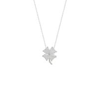Spero London Women's Four Leaf Clover Sterling Silver Necklace - White Spero London Silver One Size
