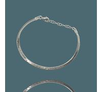 Spero London Women's Italian Sterling Silver Herringbone Bracelet Spero London Silver One Size