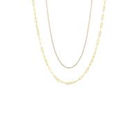 Spero London Women's Paperclip Chains Sterling Silver Layering Necklace Set in Gold Spero London Gold One Size
