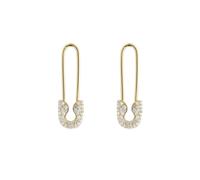 Spero London Women's Pave Safety Pin Earring Jewelled Sterling Silver in Gold Spero London Gold One Size