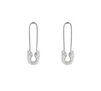 Spero London Women's Pave Safety Pin Earring Jewelled Sterling Silver Spero London Silver One Size
