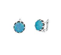 Spero London Women's Round Opal High Quality Sterling Silver Earrings Spero London Silver One Size