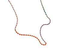 Spero London Women's Sterling Silver Enamel Mine Beaded Colourful Rainbow Necklace in Gold Spero London Gold One Size