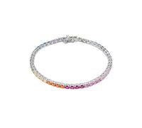 Spero London Women's Sterling Silver Large Rainbow Tennis Bracelet Spero London Silver One Size