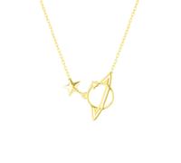 Spero London Women's Sterling Silver Saturn Necklace in Gold Spero London Gold One Size