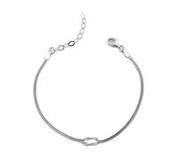 Spero London Women's Sterling Silver Snake Chain Knot Bracelet Spero London Silver One Size