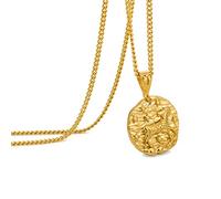 Speroto Aries Necklace Zodiac Necklace for Men, Stainless Steel 12 Constellation Mens Necklace, Horoscope Astrology Embossed Pendant Necklace Gifts for Women and Men(Gold,Aries)