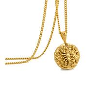 Speroto Scorpio Zodiac Necklace - Stainless Steel 12 Constellation Necklace, Horoscope Astrology Embossed Pendant - Gold, Scorpio