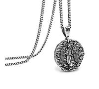 Speroto Virgo Zodiac Necklace for Men - Stainless Steel 12 Constellation Mens Necklace, Horoscope Astrology Pendant, Ideal Gifts for Women and Men (Vintage Silver)