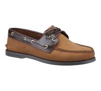 Sperry Authentic 2 Eye Leather Men's Brown Combo Boat Shoes UK 7