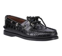 Sperry Authentic 2 Eye Leather Women's Black Boat Shoes UK 3.5