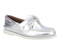 Sperry Women's Female Authentic 2 Eye Boat Shoe, Silver, 3.5, UK