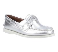 Sperry Women's Female Authentic 2 Eye Boat Shoe, Silver, 5.5, UK