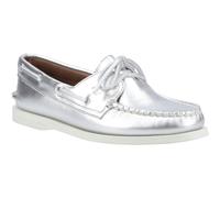 Sperry Women's Female Authentic 2 Eye Boat Shoe, Silver, 6.5, UK
