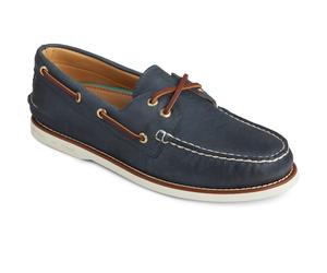 Sperry Authentic Gold Cup Leather Mens Navy Boat Shoes - Size UK 7