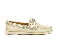 Sperry Authentic Original 2-Eye Pin Perf Full Grain Leather Women's Boat Shoes - White - Size:UK 3.5