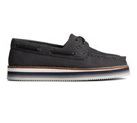 Sperry Authentic Original Stacked Boat Shoe Black Tonal rawhide laces with our