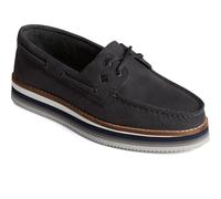 Sperry Authentic Original Stacked Leather WoMens Black Boat Shoes - Size UK 4