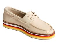 Sperry Authentic Original Stacked Leather WoMens Ivory Boat Shoes - Size UK 5.5