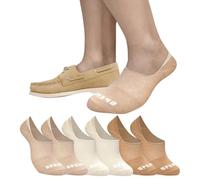 Sperry Men's 6 Pack Arch Hugger No Show Socks, Non-Slip Loafer Socks for Boat Shoes, Low Cut Invisible Liner with Heel Grip, beige, 6-12