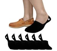 Sperry Men's 6-Pack Loafer Socks, Non-Slip No Show Socks for Boat Shoes, Ultra Low Cut Invisible Liners with Heel Grip, Black, 4.5-12 UK