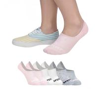 Sperry Women's 6-Pack Arch Hugger Liner Socks - No Show, Non-Slip, Cushioned, Invisible Socks for Women Sneaker, Low Cut, Pink Multi, 4-10