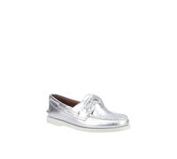 Sperry Women's Female Authentic 2 Eye Boat Shoe, Silver, 6.5, UK