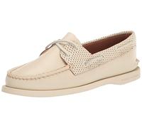 Sperry Womens Authentic Original 2-Eye Pin Perf Leather White Shoes 4 UK