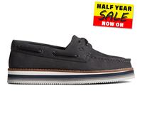 Perry Authentic Original Stacked Boat Shoe Female Black UK Size 3.5