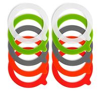 Spesh 10 Pcs Jar Seals Replacement 93x68mm Silicone Sealing Gaskets Airtight Rubber Seal Rings for Clip Top Jars 0.35/0.5/1/1.5/2 Litre(Mixed Colour)