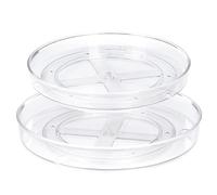 Spesh 2 Pcs Lazy Susan Turntable 360° Rotating Cupboard Organizers for Cabinet Fridge Turntable Organisers Rotating Spice Racks for Kitchen(27x4.3cm+23.5x3.6cm)