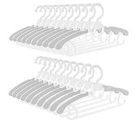 Spesh 20 Pcs Kids Coat Hangers 29.5-39cm Baby Clothes Hangers Extendable Nursery Childrens Clothes-hangers with Stackable Hooks for Babies Toddlers(Grey)
