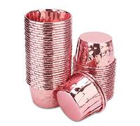 Spesh 50 Pcs Cupcake Cases Disposable Muffin Liners Foil Cupcake Cups Oil Proof Baking Cups for Birthday,Wedding,Christmas(Rose)