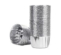 Spesh 50 Pcs Cupcake Cases Disposable Muffin Liners Foil Cupcake Cups Oil Proof Baking Cups for Birthday,Wedding,Christmas(Silver)