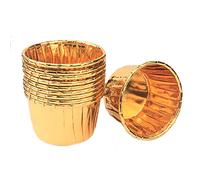 Spesh 50 Pcs Cupcake Cases Disposable Muffin Liners Foil Cupcake Cups Oil Proof Baking Cups for Birthday,Wedding,Christmas(Gold)