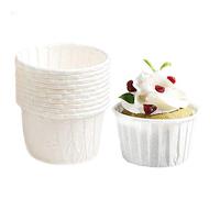 Spesh 50 Pcs Cupcake Cases Disposable Muffin Liners Paper Cupcake Cups Oil Proof Baking Cups for Birthday,Wedding,Christmas(White)