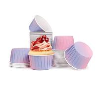 Spesh 50 Pcs Paper Cupcake Cases Small Muffin Liners for Baking Disposable Cupcake Baking Cups for Weddings,Christmas,Birthday (Pink Blue)