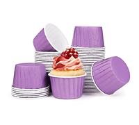 Spesh 50 Pcs Paper Cupcake Cases Small Muffin Liners for Baking Disposable Cupcake Baking Cups for Weddings,Christmas,Birthday(Purple)