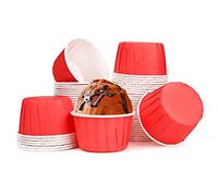 Spesh 50 Pcs Paper Cupcake Cases Small Muffin Liners for Baking Disposable Cupcake Baking Cups for Weddings,Christmas,Birthday(Red)