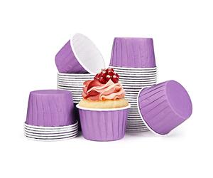 Spesh 50 Pcs Paper Cupcake Cases Small Muffin Liners for Baking Disposable Cupcake Baking Cups for Weddings,Christmas,Birthday(Purple)