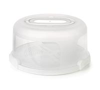 Spesh Cake Carrier for Up to 10 Inch Cake Plastic Round Cake Box with Handles Portable Cake Carrier Holder with 3 Clips - Ø 30xH 15 cm(White)
