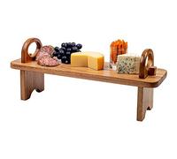 SPEShh Acacia Wooden Serving Board on Stand - Contemporary Raised Wooden Serving Platter - Elegant Hand-Finished Home Décor Counter Shelf Organizer & Cheese Charcuterie Board - 16.5 x 5.5 x 6.7 inches